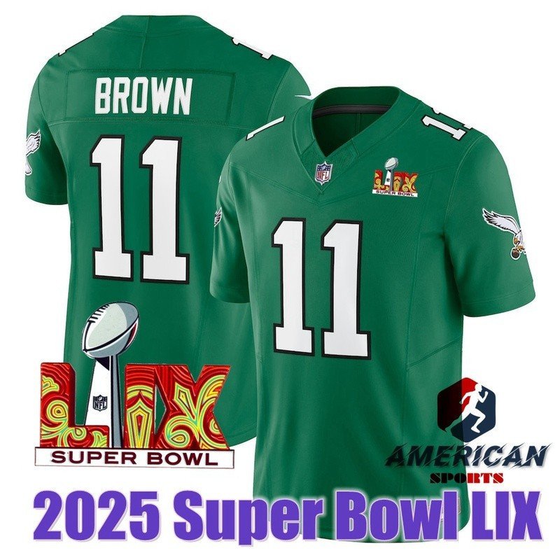 Áo Thun Giới Hạn Philadelphia Eagles NFL, Màu Xanh Nâu, Thiết Kế Logo A.J.