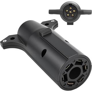 Bộ chuyển đổi 7 lưỡi đến 6 vòng - Vỏ Nylon chắc chắn, Thiết bị đầu cuối bằng đồng. Bộ chuyển đổi xe kéo 7 chân sang 6 chân & Bộ chuyển đổi xe kéo 6 chân sang 7 chân. Thiết kế nhỏ gọn cho xe bán tải, xe tải, xe kéo.