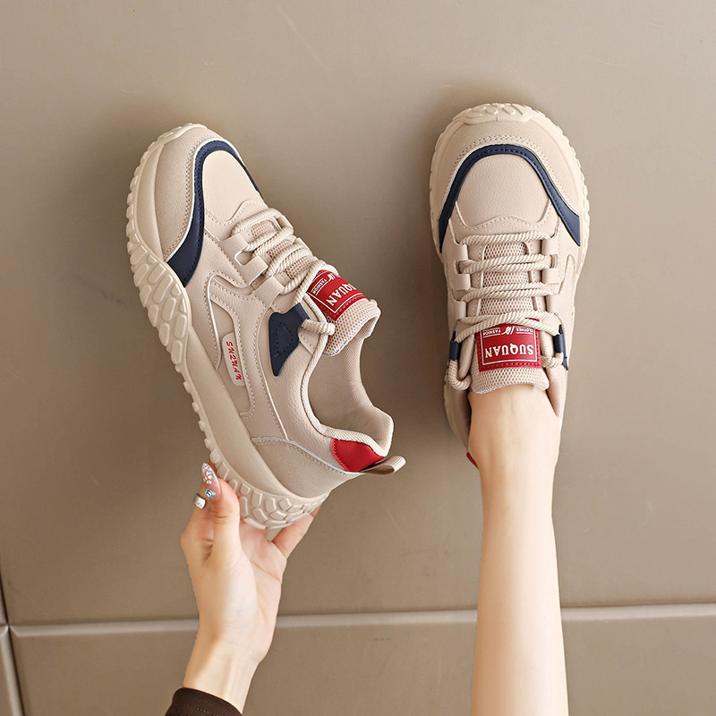 Women's Fashion Korean Style-New Autumn Leather Versatile Soft Sole Comfortable Women's Sports Hikin