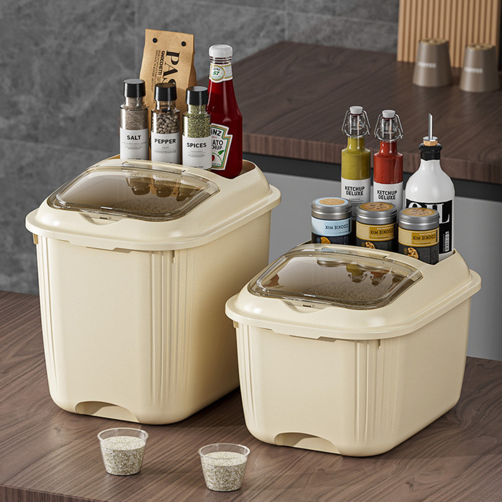 Thùng Đựng Gạo Thông Minh Chống Ẩm – Nhựa PP Cao Cấp, Nắp Kín Trong Suốt, Dễ Quan Sát, Giữ Gạo Thơm Ngon