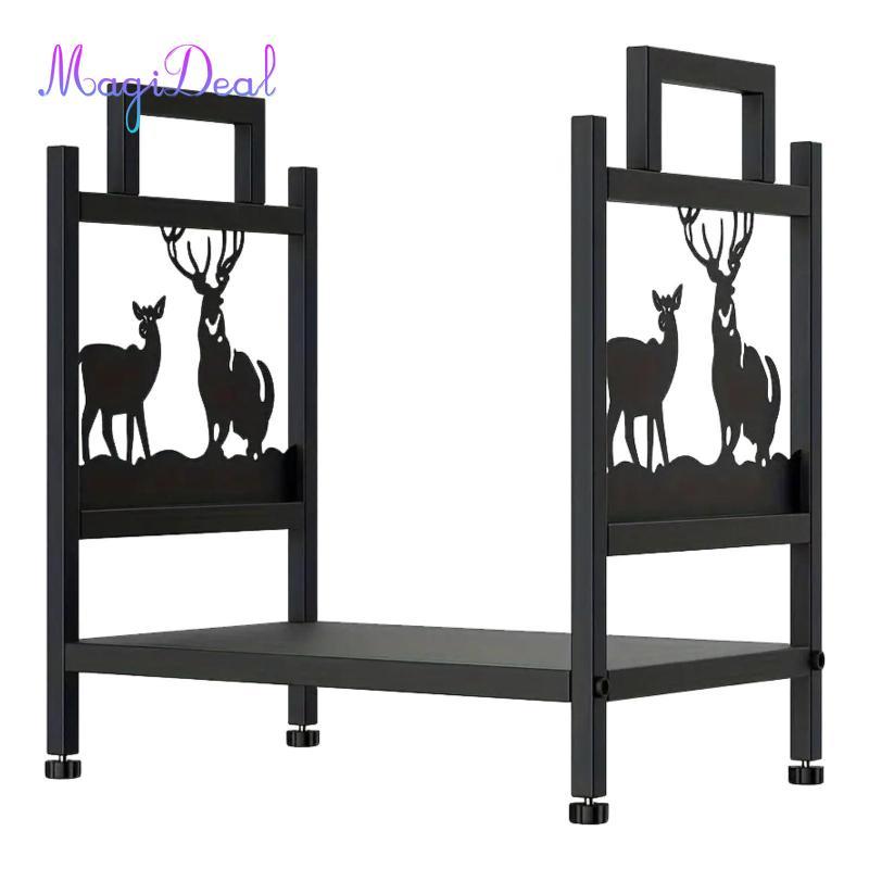 MagiDeal Giá củi ngoài trời và trong nhà Hạng nặng Mộc mạc Lò sưởi Trang trí Giá đỡ củi Lưu trữ củi 