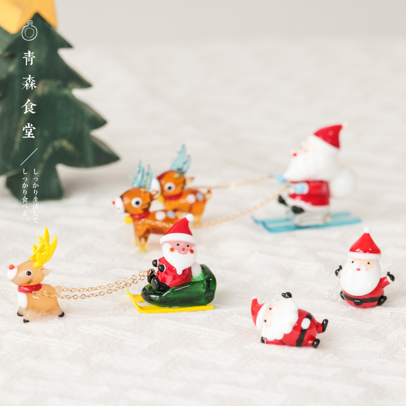 〈 Aomori Canteen 〉 Đồ thủ công thủy tinh dân gian Nhật Bản Chủ đề Giáng sinh Đồ trang trí thủy tinh 