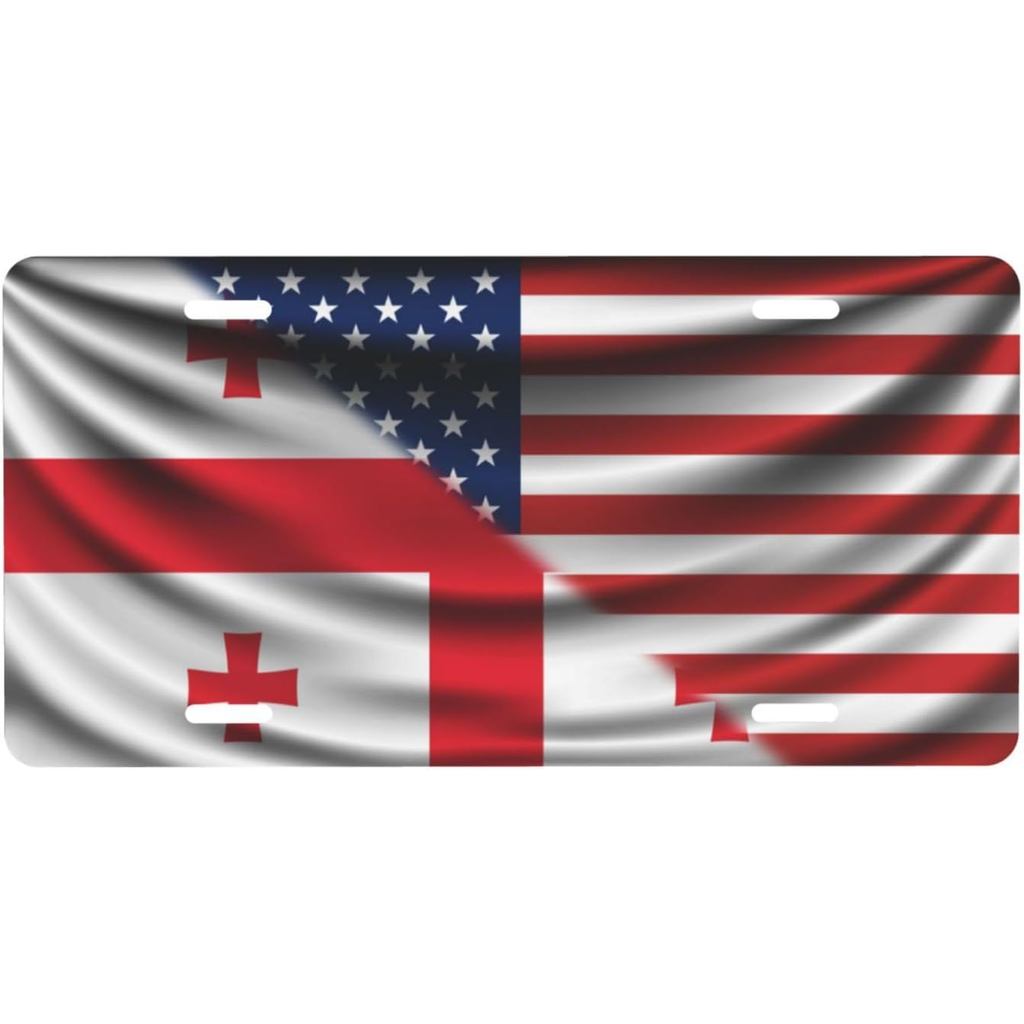 Georgia Georgia Georgia Cờ Và Cờ Mỹ Biển Số Dành Cho Nam Nữ Cá Tính Trang Trí Xe Phía Trước Ốp điện 