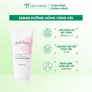 Serum Hỗ Trợ Làm Hồng Nhũ Hoa Và Vùng Bikini Miccosmo Beppin Body Virgin White Serum 30g