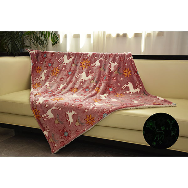 Giáng Sinh Phong Cách Mới Dạ Quang Chăn Thoải Mái Trẻ Em Hoạt Hình Quà Tặng Chăn Dạ Quang Flannel / 