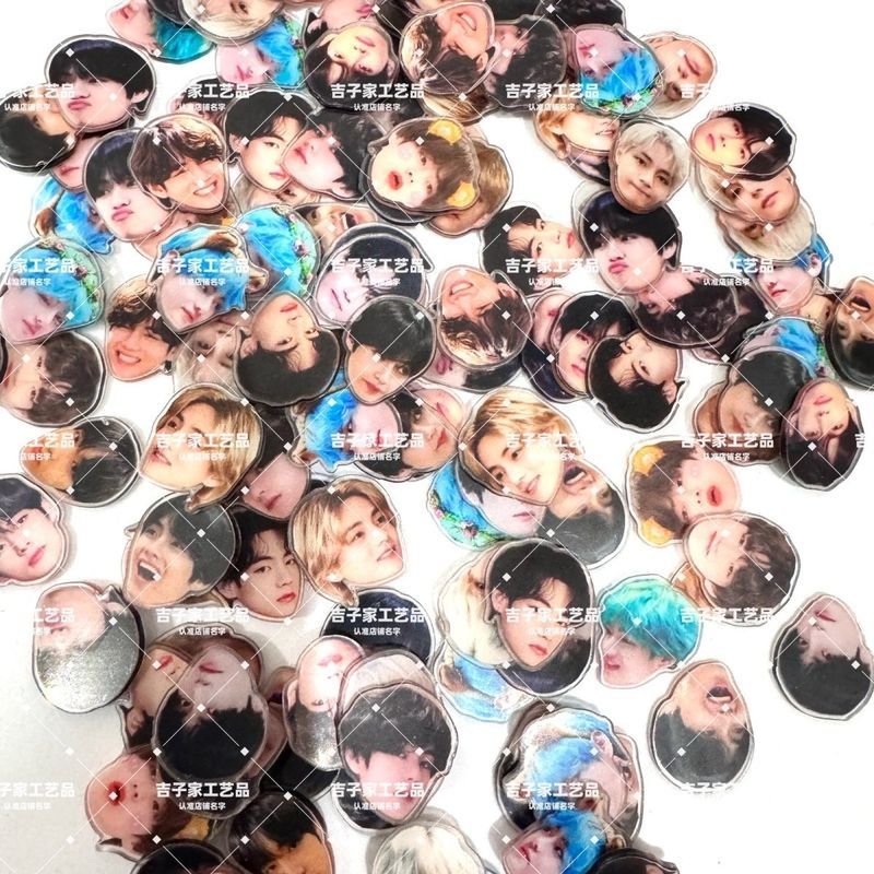 BTS K-Pop Lấy Cảm Hứng Từ V Phong Cách Acrylic Quyến Rũ BT21 Quạt Dễ Thương Hỗ Trợ Miếng Cho Đồ Thủ 