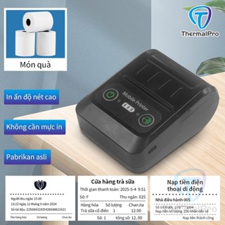 Máy In Nhiệt Biên Lai Bluetooth 58mm Mini Di Động Pin 2000mAh hích hợp cho giao hàng nhanh siêu thị
