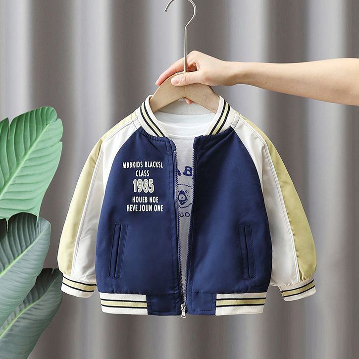 Trẻ Em Đồng Phục Bóng Chày Mùa Xuân Thu Phong Cách 0 Bé Trai Áo Khoác Phố Chiên Áo Khoác Cho Bé Tất 