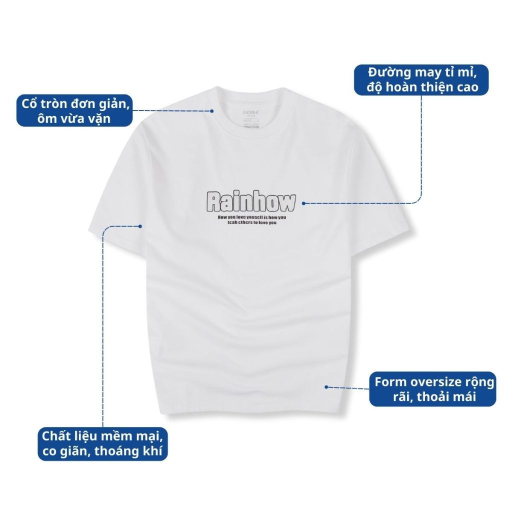 (COD) Áo Thun Nam AKUBA Form Oversize, Cotton 2 Chiều, In Chữ, Trẻ Trung, Năng Động | 01JP1233