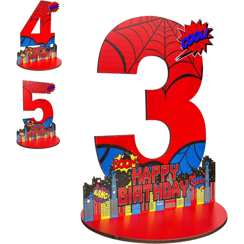 Nhện 3rd Sinh Nhật Số Ký Trung Tâm, Chủ Đề Nhện 3 Số Đứng Ký, Trang Trí Bàn Gỗ Đạo Cụ Ảnh Cho Nhện T