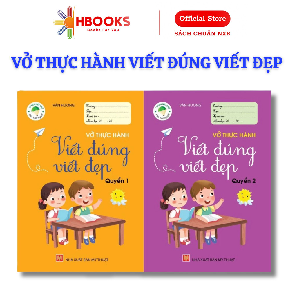 Sách - Combo 2 Cuốn - Vở Thực Hành Viết Đúng Viết Đẹp - Quyển 1 & Quyển 2 - Idbooks