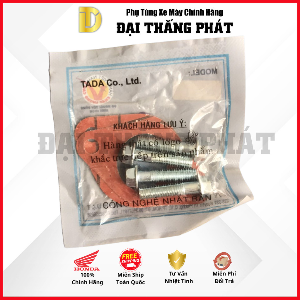 Bu lông ron giấy Centa, ốc bắt co tròn chế Centa cho xe Dream hàng xịn công nghệ Nhật Bản