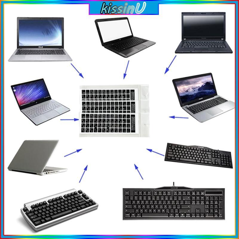 18x6.5cm Japanese White Black Button Letters Keyboard Layout Stickers