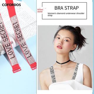 COFORDOS 2 cặp Dây đeo áo ngực đính đá, Dây đeo vai áo ngực có thể tháo rời có thể điều chỉnh, Phụ kiện áo ngực Co giãn chống trượt Dây đeo đồ lót nữ