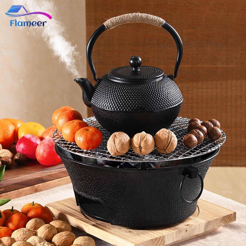 Bếp Cắm Trại Mini BBQ Than Nướng Bên Ngoài Đi Bộ Đường Dài Than Hibachi Nướng