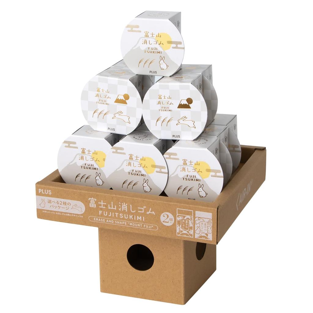 PLUS Air-in Mt. Fuji Eraser (Limited) Moon Fuji/Night Fuji 28pc ER-100AIF-2P 36-646×14ㅤDirect From J