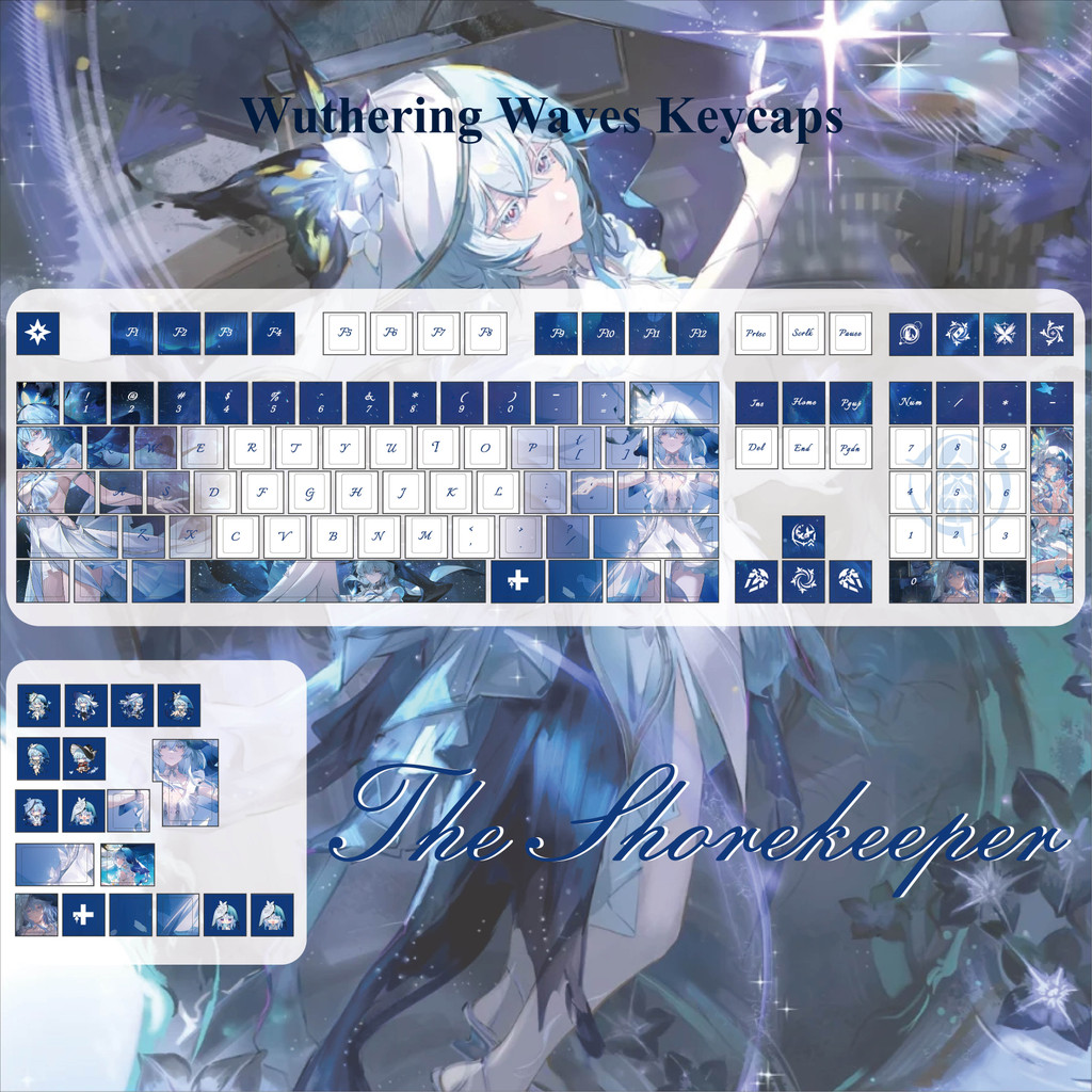 Sóng Gió hú The Shorekeeper Keycaps Cherry Profile PBT 120 Phím Wooting Aula F75 Anime Cơ Khí Keycap