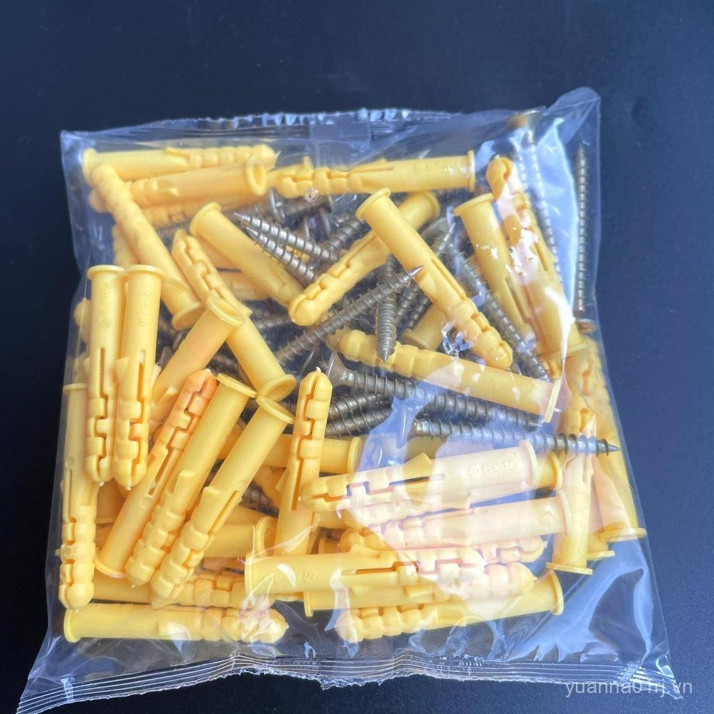 Ống mở rộng nhựa cá vàng nhỏ 50 bộ với phích cắm mở rộng móng tay Kết hợp M6x40 Ống mở rộng M4x40 Sc