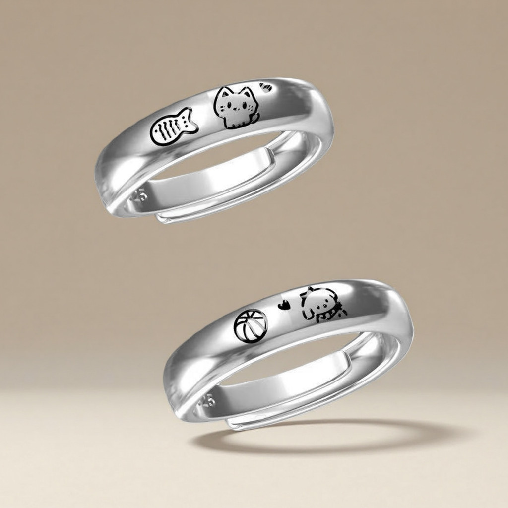 Đẹp Rolly Bóng Rổ Paparazzi Nhẫn Mèo Ăn Cá Nhẫn Nữ