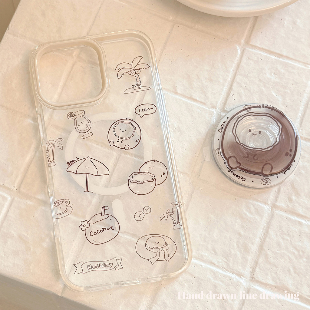 [Sheren] Vỏ điện thoại từ tính dừa Hỗ trợ i16 15 14 13 12 11 Pro Max Vỏ điện thoại iPhone