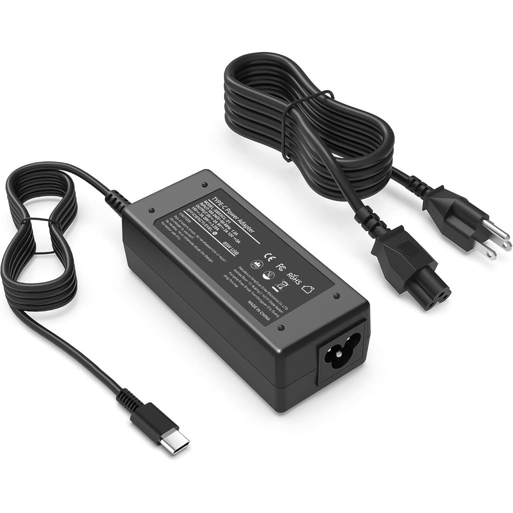 Bộ sạc máy tính xách tay USB C đa năng 65W Tương thích với HP chromebook Lenovo Dell Acer Asus Samsu