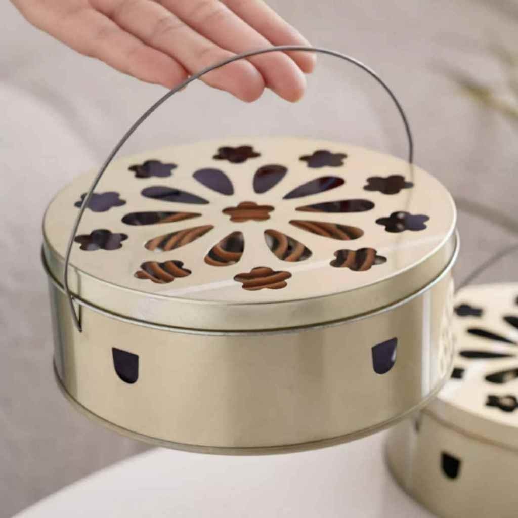 Hộp Đựng Nhang Muỗi Thép Không Gỉ - Khay Đốt Nhang Muỗi Chuyên Dụng Có Quai Xách Tiện Lợi SA888