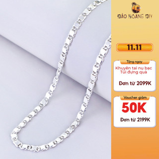  Dây Chuyền Bạc Ta Đảo Hoang DIY Cho Nữ Kiểu Dây Mè Dẹt Trơn Không Phay Sợi Dài Không Cần Đeo Mặt 