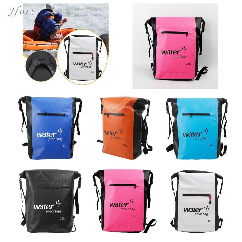 Jfory Túi Khô Chống Thấm Nước Ba Lô 25L Túi Trước Lớn Nhiều Ngăn Bảo Quản Ngoài Trời Được Làm Bằng PVC Nhẹ Thích Hợp Cho Bơi Đi Bộ Đường Dài Đi Bè Sn