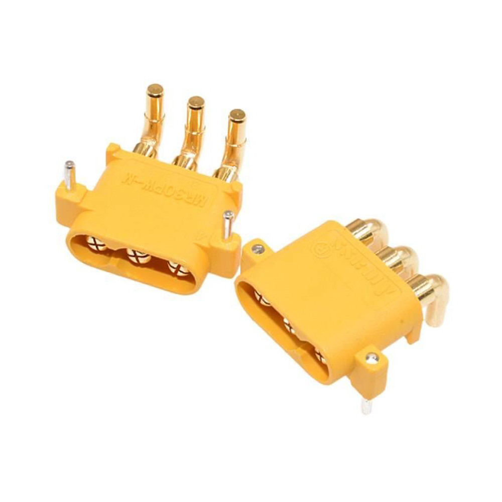 Bộ 5 Đầu Nối Sạc Pin MR30PW-M / F DC500V 15A Mạ Vàng 3Pin Ngang Cong Chân Nam / Nữ Cắm Sạc Điện