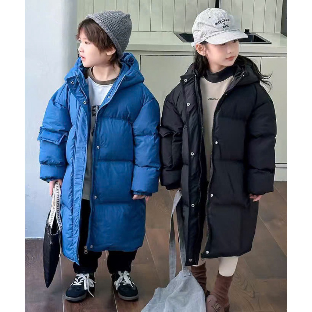 [TinyKing] - AK61- Áo Khoác Phao Chùm Kín Qua Đầu Gối Cho Bé Trai Và Bé Gái - 3 Lớp Mặc Đại Hàn