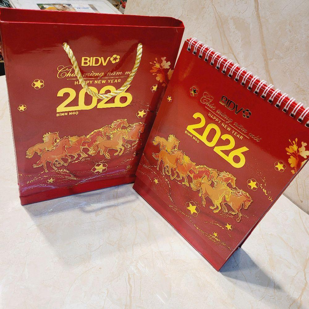 BIDV Lịch Bàn và Lì Xì Ngân Hàng BIDV 2026 - Thiết Kế Hình Ngựa Bình Ngọ Sang Trọng