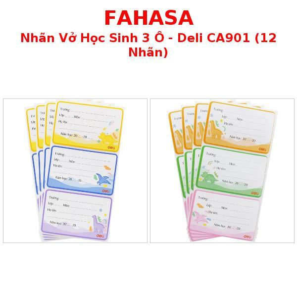 Nhãn Vở Học Sinh 3 Ô - Deli CA901 (12 Nhãn)