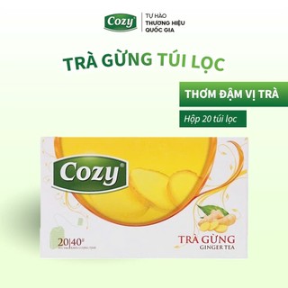  Trà Gừng Túi Lọc COZY hỗ trợ Làm Ấm Cơ Thể Giảm Cảm Lạnh Ho Hỗ Trợ Tiêu Hóa Giảm Cân Hộp 20 Túi x 2g 