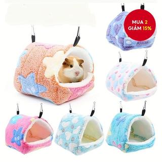  Giường ngủ nhỏ mềm mại cho thú cưng tổ cho thỏ chuột đồng và hamster chuồng mini dễ thương với đệm ấm áp. 