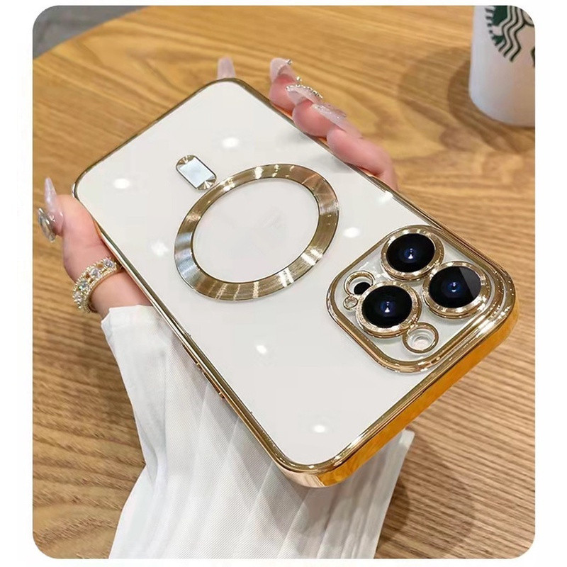 Ốp lưng Iphone Sạc không dây sang trọng Trong suốt Thu hút từ tính Vỏ sạc không dây tương thích cho 