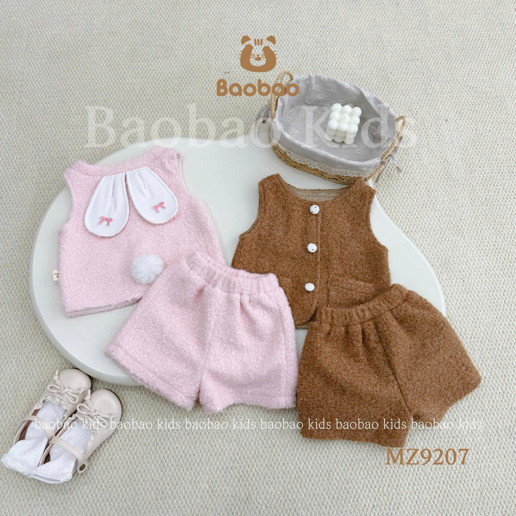 [BAOBAO-HÀNG SẴN] - SET GILE LÔNG CAO CẤP MIX QUẦN SOOC XINH XẮN ĐÁNG YÊU CHO BÉ GÁI - MZ9207