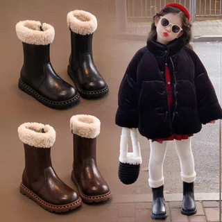 Giày boot,bốt cổ lông,cổ lỡ cho bé gái sang chảnh chất da mềm