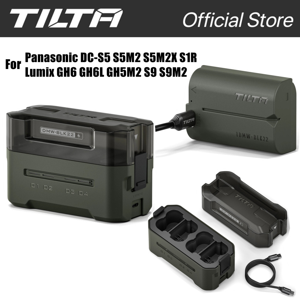 Bộ sạc pin máy ảnh TILTA DMW-BLK22 Pin máy ảnh 4 kênh 2400mAh cho Panasonic DC-S5 S5M2 S5M2X S1R Lum