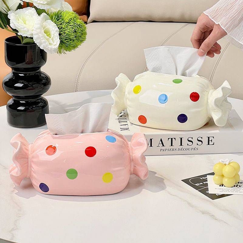 Cartoon Vinyl Drop-Resistant Candy Paper Extraction Box Storage Home Living Room Coffee Table Creati