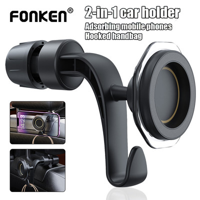 Fonken 2 trong 1 tựa đầu phía sau ô tô & tựa lưng ghế Móc giữ điện thoại từ tính Giá đỡ gắn trên xe