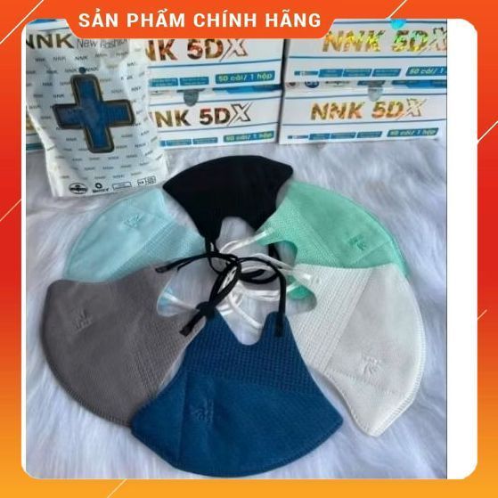 [500 chiếc] khẩu trang 5D Quai Thun Kháng Khuẩn Người lớn NNK