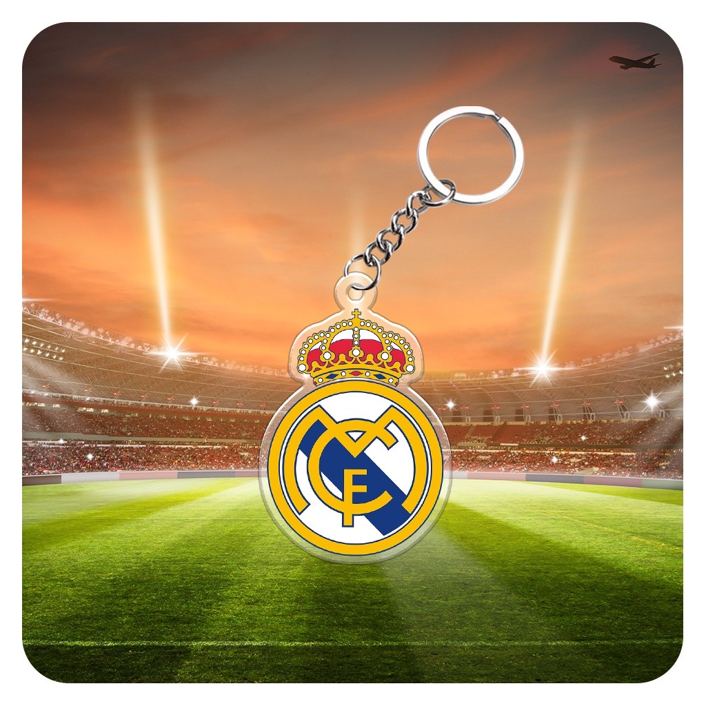 Móc khóa mica logo đội bóng Real Madrid cho bạn bè