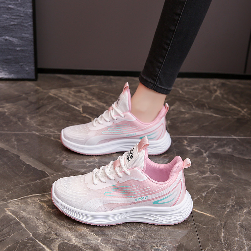 Women's Lace-Up Shoes Fashion Korean Style Summer Flyknit Sneakers W01 (36--41Code）Women's Shoes