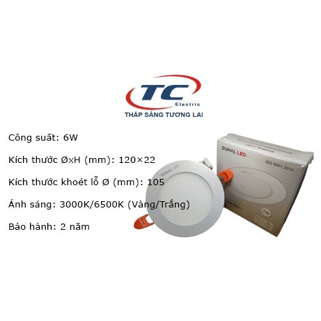 Đèn LED panel âm trần 7W Duhal (KDGT507)