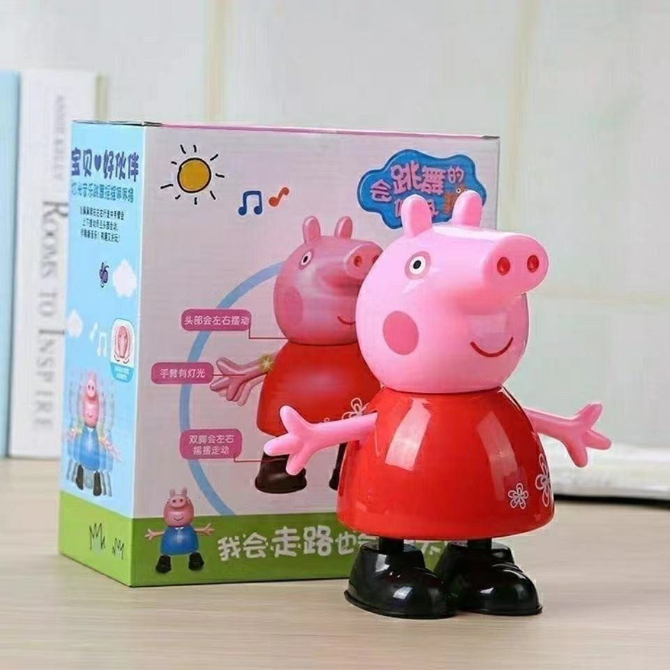 Đồ chơi heo đất Pepe Piggy Net Đồ chơi heo đất màu đỏ Pepe Piggy Đèn điện Âm nhạc Peppa Piggy Net Đồ