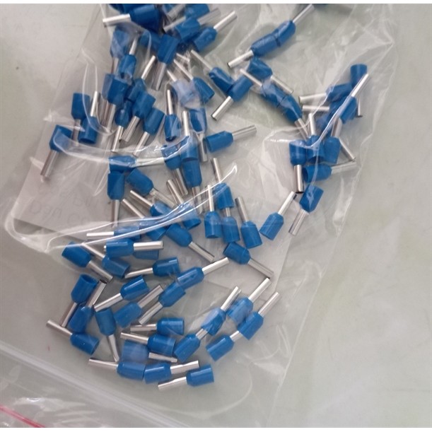 Đầu Cos Kim Rỗng E2508 màu Xanh Dùng Cho Dây 2.5mm