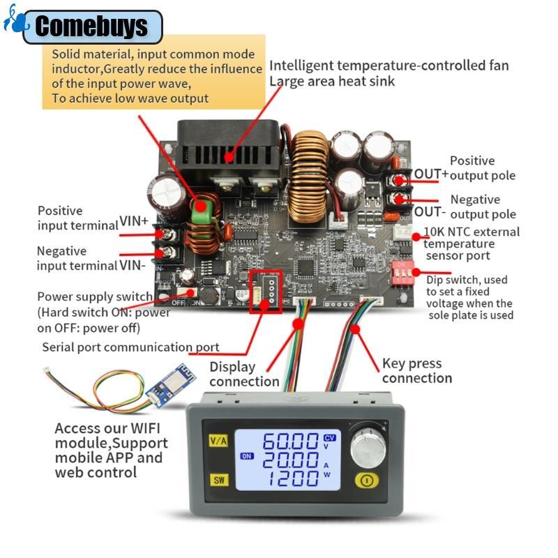 Com * Bộ chuyển đổi bước xuống DC-DC Bộ điều chỉnh nguồn điện áp XY6020L