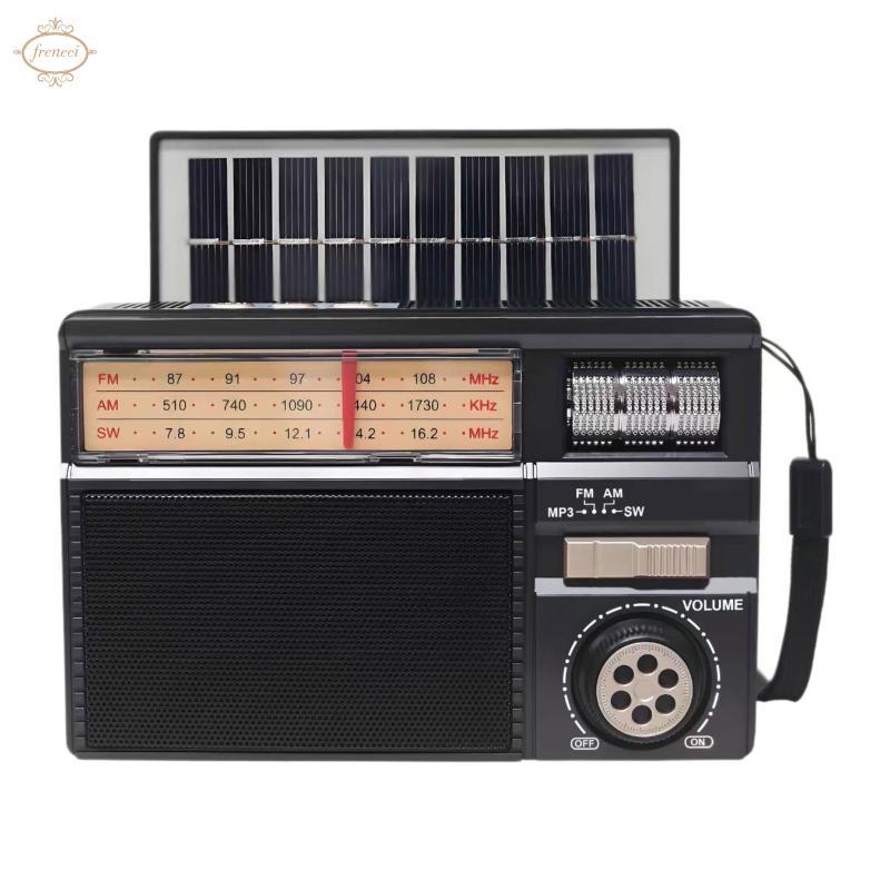 Di Động Vintage Radio Transistor Radio Sạc Năng Lượng Mặt Trời FM AM SW Radio Retro DSP Radio Cho Gi
