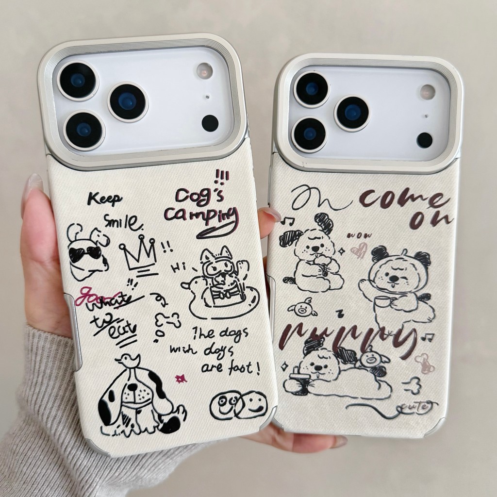 G.O.A.T Vỏ graffiti bạc lỗ lớn Tương thích cho iPhone 17 pro max iPhone 17 16 15 14 13 pro max iPhon
