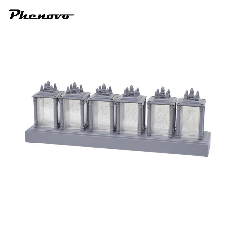 phenovo Đồng hồ ống Nixie Đồng hồ báo thức kỹ thuật số Di động Nhiều điều chỉnh Lắp ráp cần thiết để